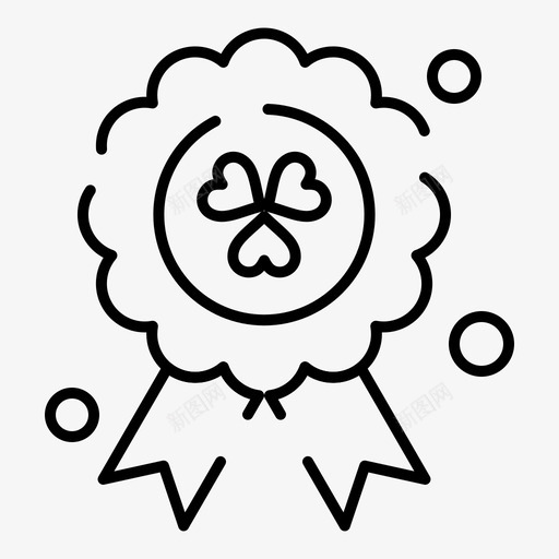 奖项爱尔兰奖章图标svg_新图网 https://ixintu.com 丝带 奖章 奖项 常规 爱尔兰 独立日 虚线