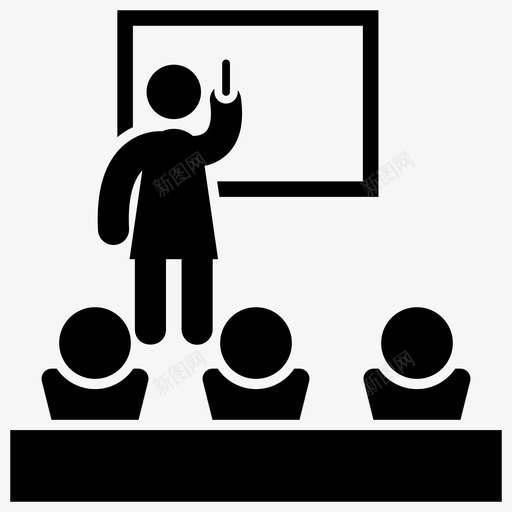 讲座教室教育图标svg_新图网 https://ixintu.com 形图 教室 教育 演示 讲堂 讲座 象形