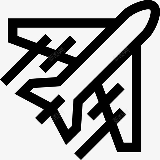 飞机包裹交付15直线图标svg_新图网 https://ixintu.com 包裹交付15 直线 飞机