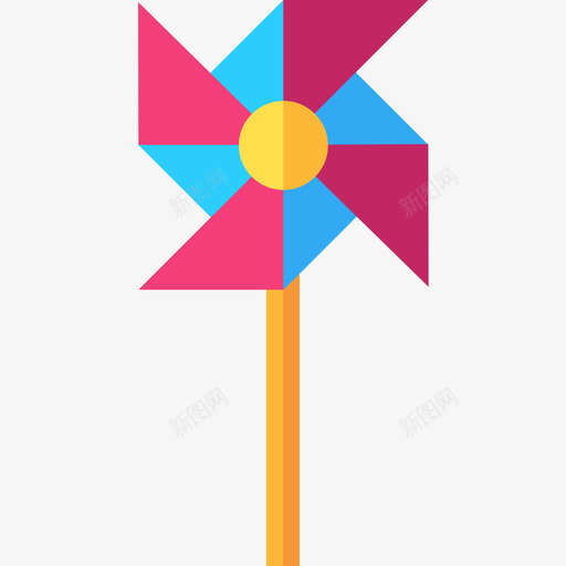 风车儿童玩具6扁平图标svg_新图网 https://ixintu.com 儿童玩具 扁平 风车