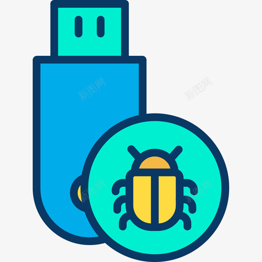 Pendrive网络安全11线性颜色图标svg_新图网 https://ixintu.com Pendrive 线性 网络安全 颜色
