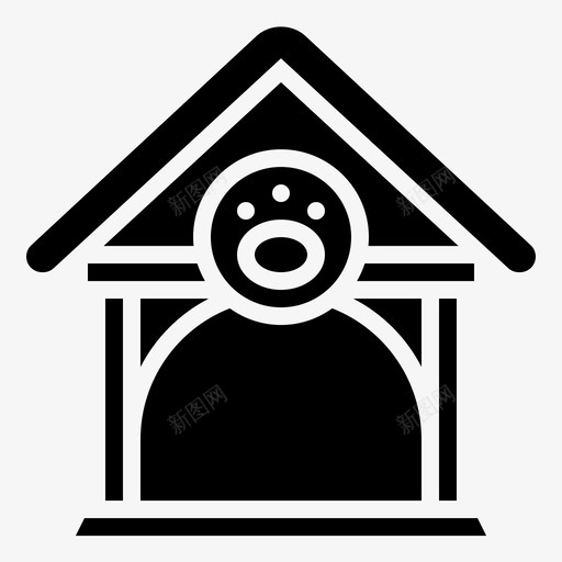 狗屋狗窝宠物图标svg_新图网 https://ixintu.com 宠物 宠物商店铭文 庇护所 狗屋 狗窝