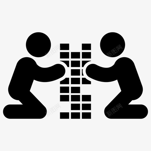 积木儿童游戏创意游戏图标svg_新图网 https://ixintu.com 儿童游戏 创意游戏 室内游戏 积木 象形图矢量 趣味