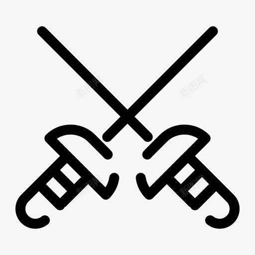 击剑佩剑运动图标svg_新图网 https://ixintu.com 中庭 佩剑 击剑 粗体 虚线 运动 运动中 运动训练
