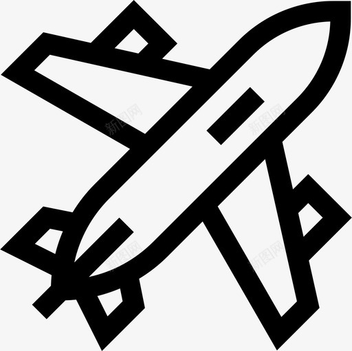 飞机生活方式14直线型图标svg_新图网 https://ixintu.com 生活方式 直线 线型 飞机