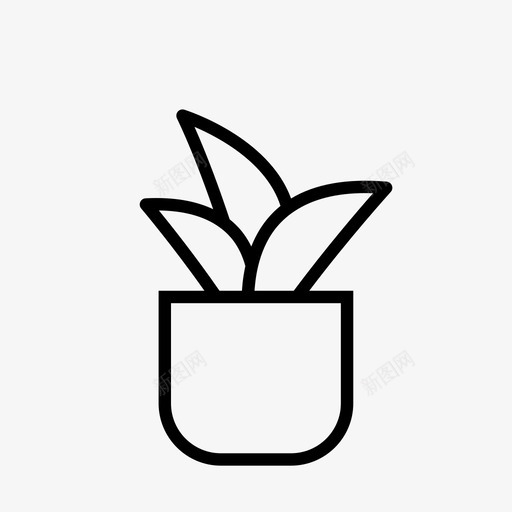 多叶室内植物叶盆栽图标svg_新图网 https://ixintu.com 多叶 室内 植物 盆栽