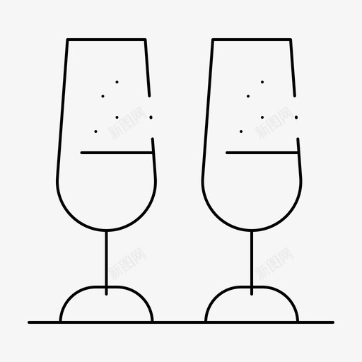 庆祝香槟香槟酒杯图标svg_新图网 https://ixintu.com 干杯 庆祝 狂欢节 祝酒 虚线 酒杯 香槟 香槟酒