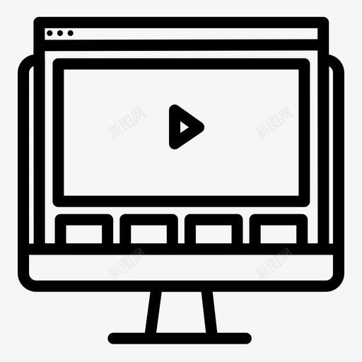 视频网站电脑播放器图标svg_新图网 https://ixintu.com 博客 平台 播放器 流媒体 电脑 网站 视频