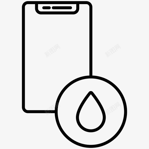 防水iphone智能手机图标svg_新图网 https://ixintu.com iphone 工具 手机 智能 防水