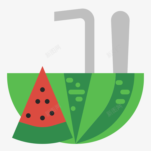 西瓜夏48平的图标svg_新图网 https://ixintu.com 平的 西瓜