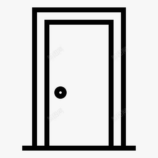 门闭门家具图标svg_新图网 https://ixintu.com 大门 家具 家具家居生活线 家居 门 闭门