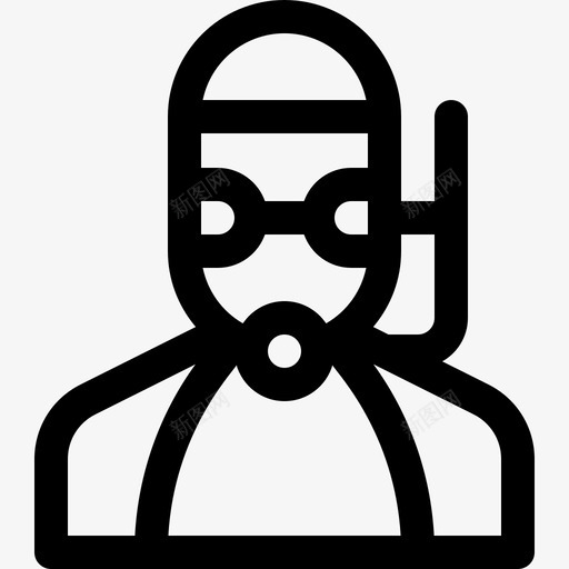 潜水员体育化身9直线型图标svg_新图网 https://ixintu.com 体育 化身 潜水员 直线 线型