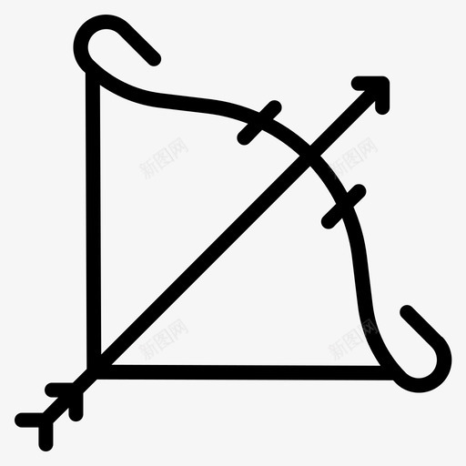 射箭弓装备运动图标svg_新图网 https://ixintu.com 射箭 装备 运动 运动装