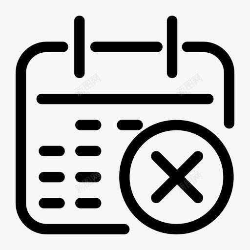 日程表取消时钟日期图标svg_新图网 https://ixintu.com 日期 日期和时间 日程表取消 时钟 时间