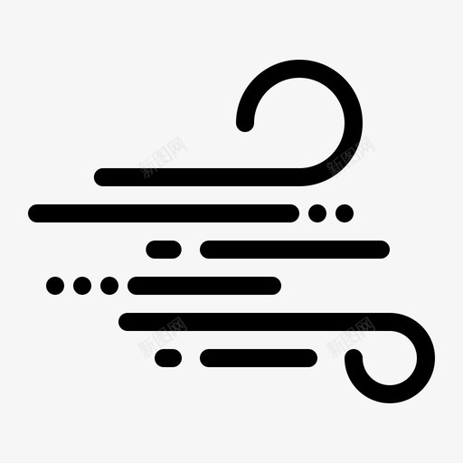 吹春天天气图标svg_新图网 https://ixintu.com 吹 天气 春天 春天季节粗体虚线 风