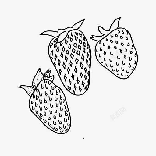 草莓手拉水果和蔬菜图标svg_新图网 https://ixintu.com 手拉水果和蔬菜 草莓