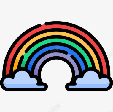 彩虹色天气图标图标
