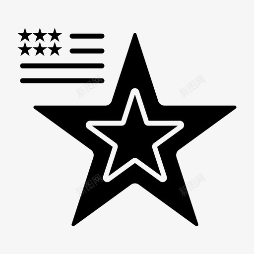 星星美国国旗图标svg_新图网 https://ixintu.com 国旗 字形 星星 美国
