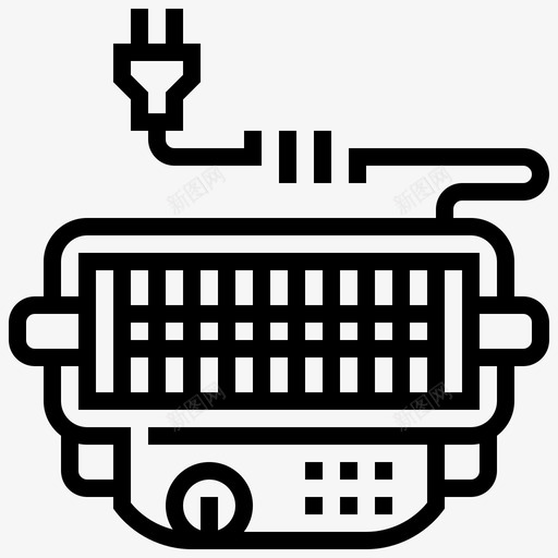 电烤架烹饪家用图标svg_新图网 https://ixintu.com 室内 家用 烧烤和烧烤PartyLine 烹饪 电烤架