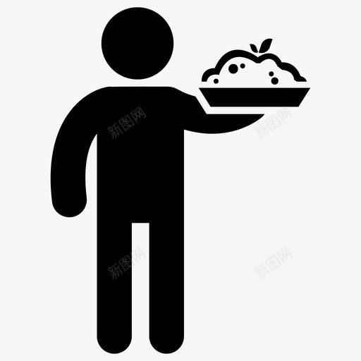 服务员上菜热食图标svg_新图网 https://ixintu.com 上菜 形图 服务员 热食 象形