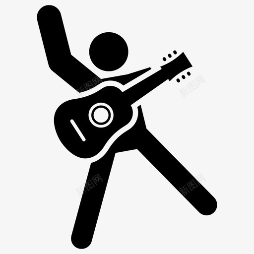 吉他手艺术家音乐家图标svg_新图网 https://ixintu.com 吉他手 摇滚明星 艺术家 象形图矢量包 音乐家