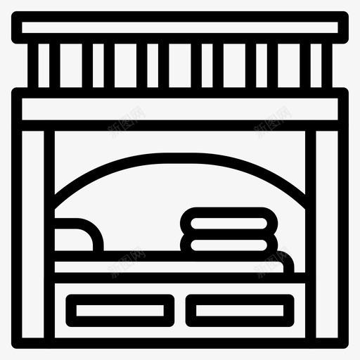床铺138号酒店直线式图标svg_新图网 https://ixintu.com 138号 床铺 直线式 酒店
