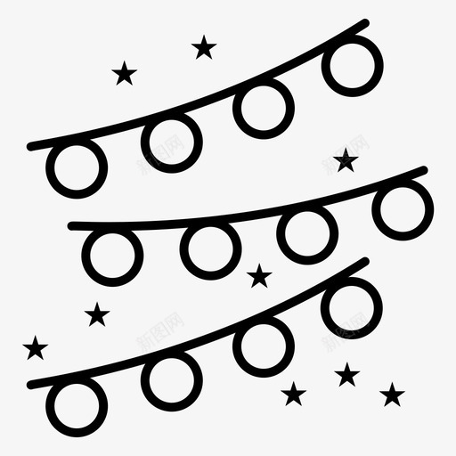 彩旗派对灯泡派对装饰图标svg_新图网 https://ixintu.com doted line usaregular 彩旗 派对 灯泡 装饰