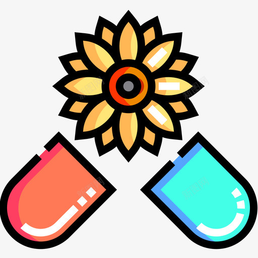植物疗法交替医学线颜色图标svg_新图网 https://ixintu.com 交替 医学 植物 疗法 颜色