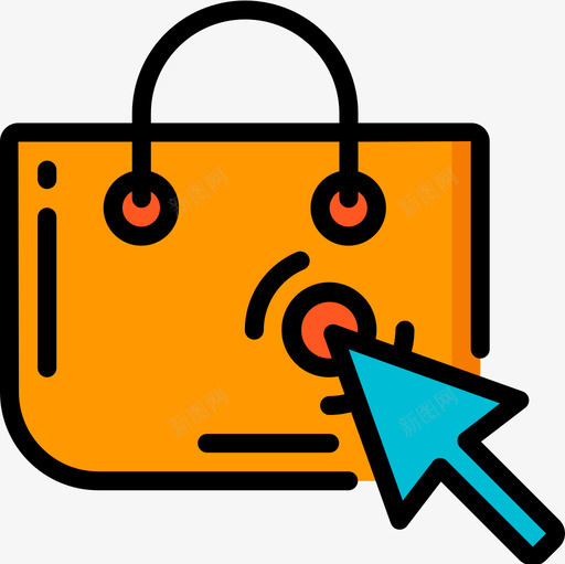 购物袋网店5线条色图标svg_新图网 https://ixintu.com 线条 网店 购物袋