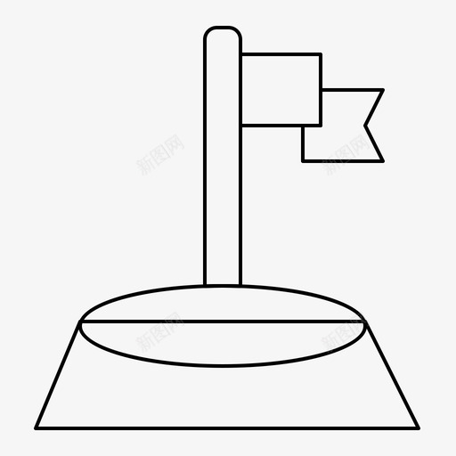 角旗高尔夫图标svg_新图网 https://ixintu.com 中庭 细线 运动 运动中 运动训练 高尔夫