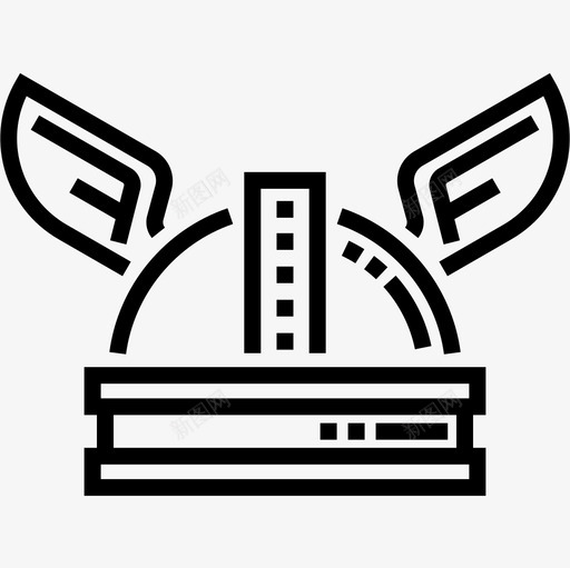 头盔北欧海盗9直线型图标svg_新图网 https://ixintu.com 北欧 头盔 海盗 直线 线型