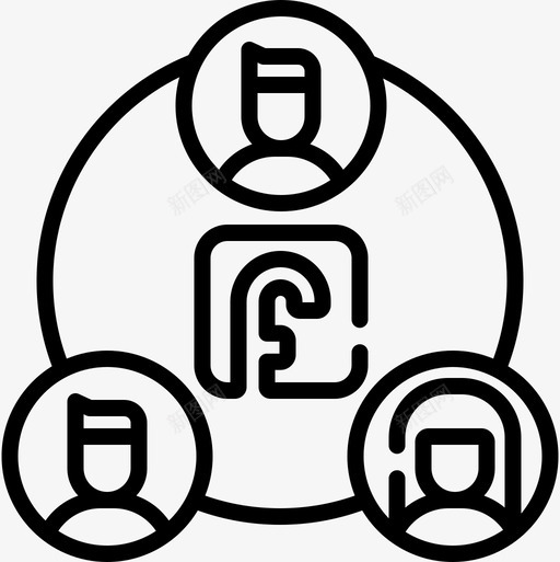 社交网络大数据17线性图标svg_新图网 https://ixintu.com 大数 数据 社交 线性 网络