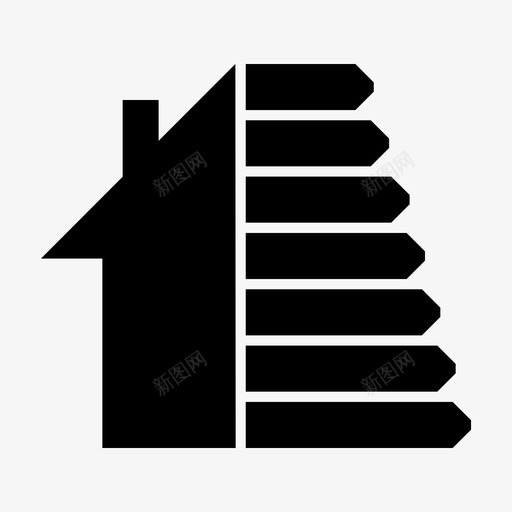 能源效率生态住宅图标svg_新图网 https://ixintu.com 住宅 环境 生态 能源填充 能源效率