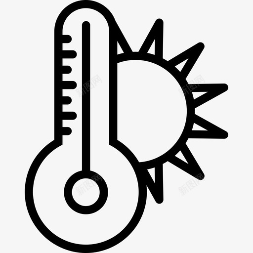 温度计天气188线性图标svg_新图网 https://ixintu.com 天气 温度计 线性