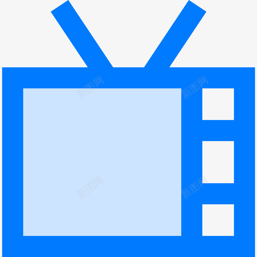电视电信4蓝色图标svg_新图网 https://ixintu.com 电信 电视 蓝色