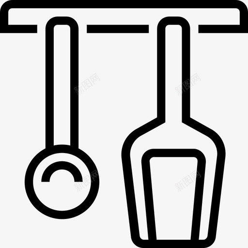 勺子厨房和炊具轮廓图标svg_新图网 https://ixintu.com 勺子 厨房 炊具 轮廓