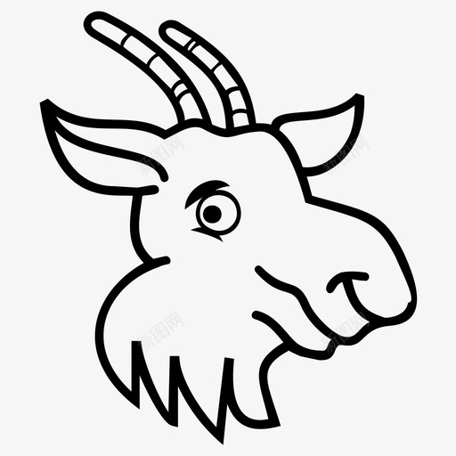 山羊动物动物脸图标svg_新图网 https://ixintu.com 动物 可爱 山羊 爱的 玩具
