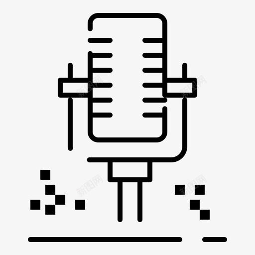麦克风专业录音图标svg_新图网 https://ixintu.com 专业 录音 数码法律和录音室常规虚线 麦克风