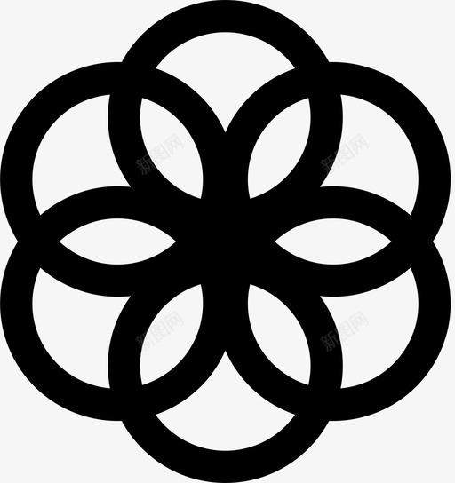 生命之花植物几何图标svg_新图网 https://ixintu.com 之花 几何 可持续性 植物 生命