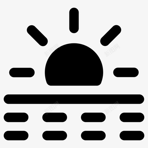 大海日落水图标svg_新图网 https://ixintu.com 大海 日落 水 海浪