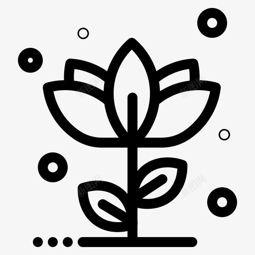 花自然玫瑰图标svg_新图网 https://ixintu.com 大胆 季节 春天 玫瑰 自然 虚线