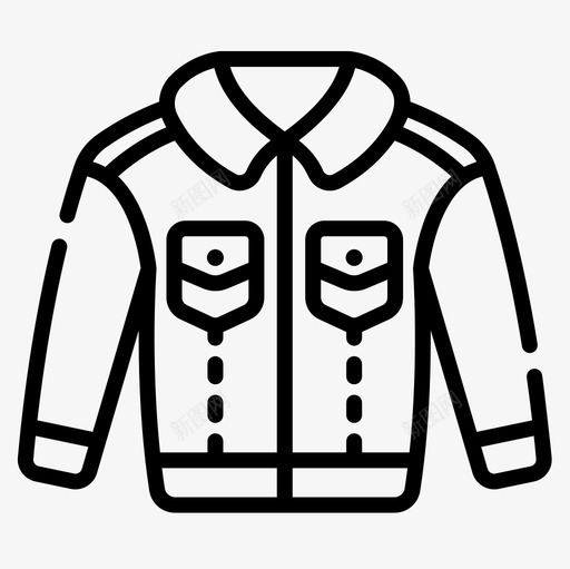 夹克冬装及配件7直线型图标svg_新图网 https://ixintu.com 冬装 夹克 直线 线型 配件