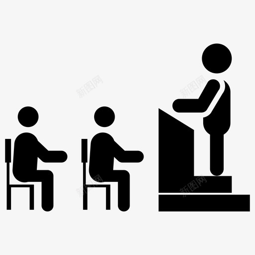 演讲会议对话图标svg_新图网 https://ixintu.com 会议 对话 形图 收集 演讲 讲台 象形
