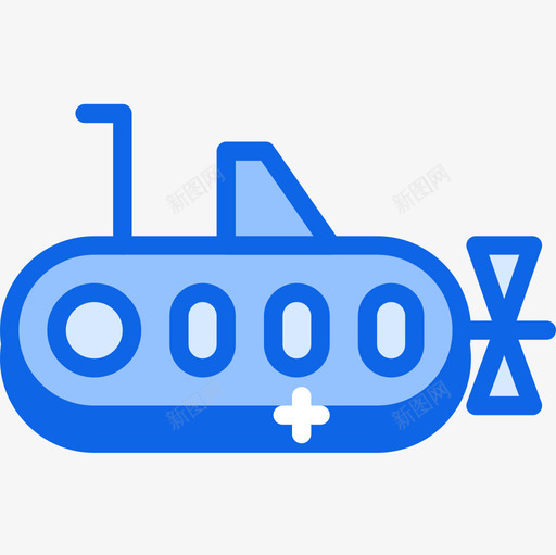 潜艇海滨4号蓝色图标svg_新图网 https://ixintu.com 海滨4号 潜艇 蓝色