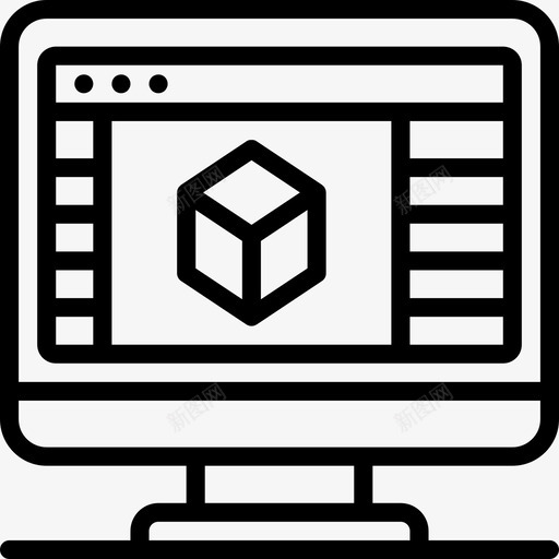 三维建模原型线性图标svg_新图网 https://ixintu.com 三维 原型 建模 线性