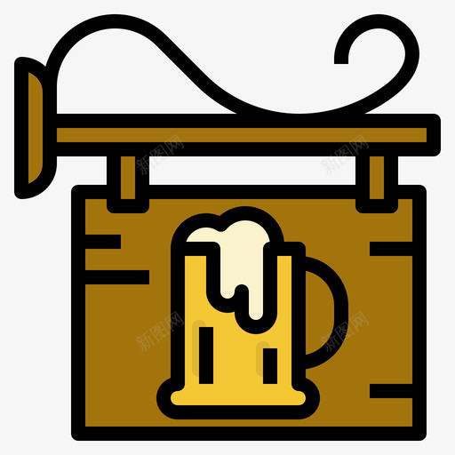 标牌啤酒22线性颜色图标svg_新图网 https://ixintu.com 啤酒 标牌 线性 颜色