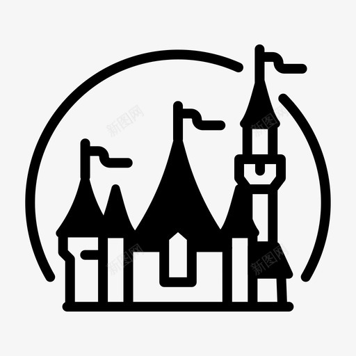 迪斯尼乐园游乐园城堡图标svg_新图网 https://ixintu.com 乐园 元素 城堡 幻想 游乐园 爱国 美国 自由 迪斯尼