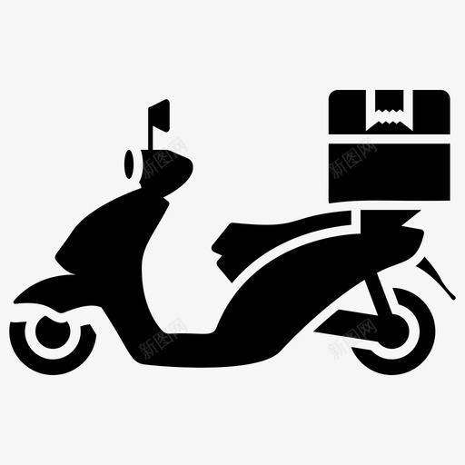 摩托车送货货物送货快递服务图标svg_新图网 https://ixintu.com 仓库立体图标包 包装 快递服务 摩托车送货 物流配送 货物送货