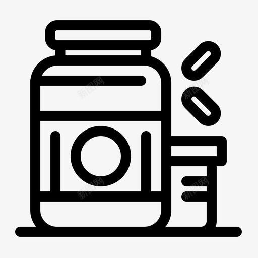 健身蛋白质运动图标svg_新图网 https://ixintu.com 体育器材 健身 加粗 娱乐 粗线 蛋白质 补充 运动