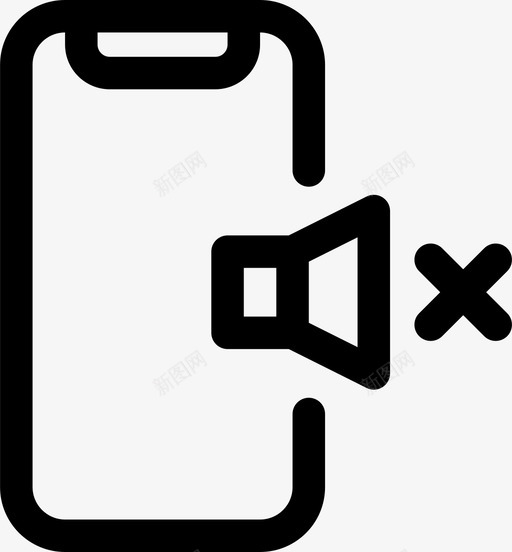 手机设备静音图标svg_新图网 https://ixintu.com 声音 手机 设备 静音 音量